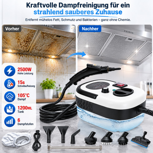2500w hochdruck dampfreiniger - 2500w, hochdruck-dampfreiniger